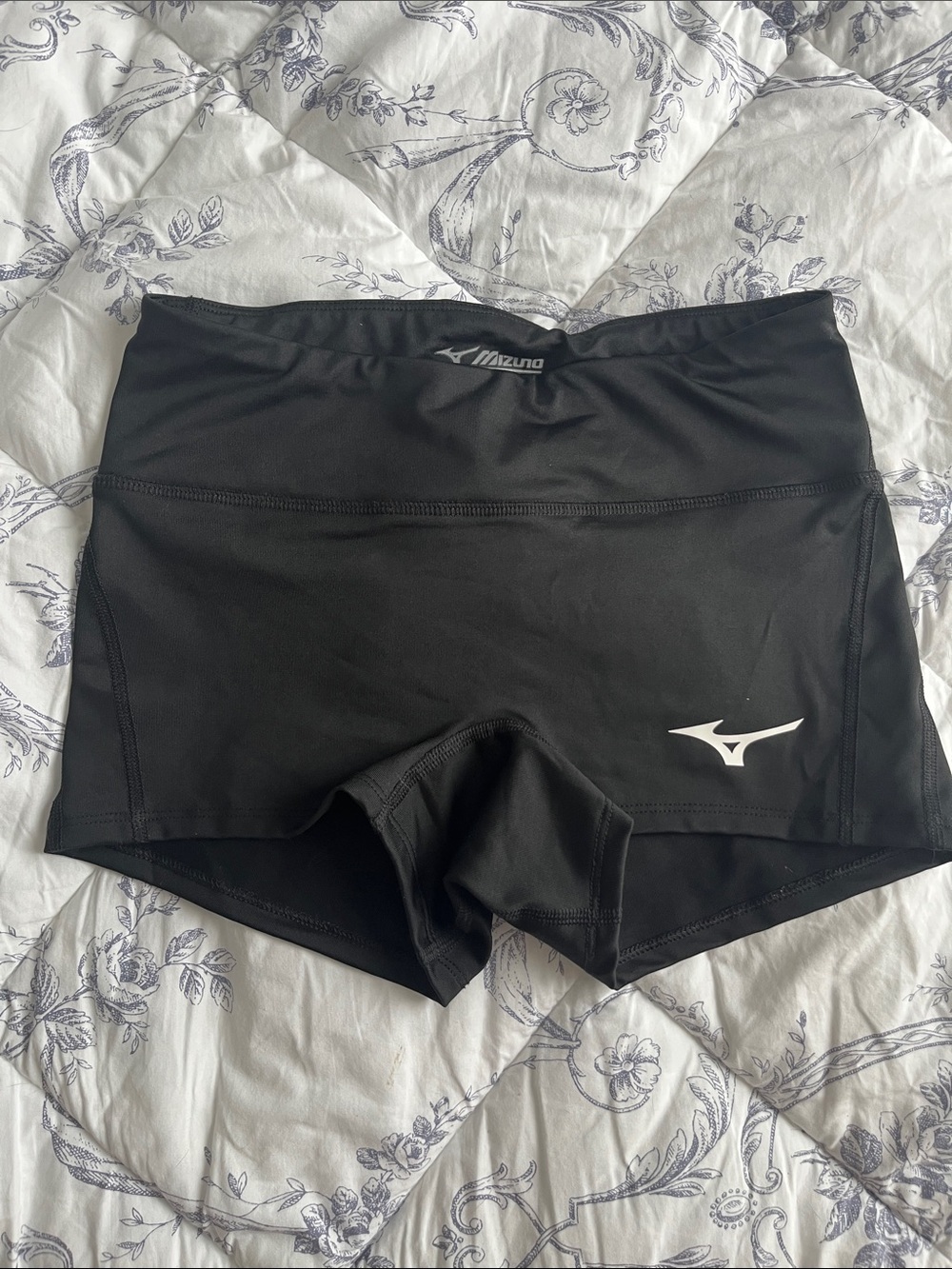 Mizuno Black Compression Training Shorts with White Logo